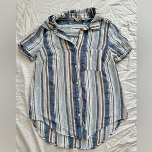 Coral Bay Linen/Cotton Button Up Shirt